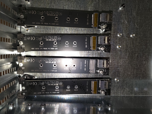 NVME Carrier Boards Mounted